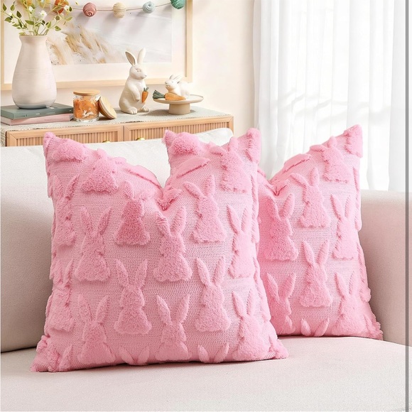 🐰Pink Plush Bunny Throw Pillow covers - Picture 6 of 7